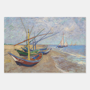 Vincent van Gogh - Vist Boats op het strand Inpakpapier Vel