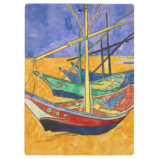 Vincent van Gogh - Vist Boats op het strand Klembord (Achterkant)