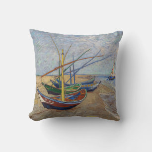 Vincent van Gogh - Vist Boats op het strand Kussen