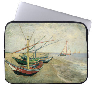 Vincent van Gogh - Vist Boats op het strand Laptop Sleeve