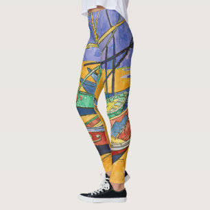 Vincent van Gogh - Vist Boats op het strand Leggings