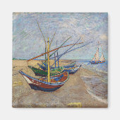 Vincent van Gogh - Vist Boats op het strand Magneet (Voorkant)