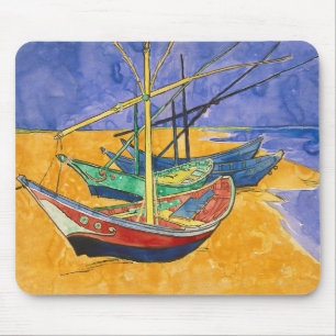 Vincent van Gogh - Vist Boats op het strand Muismat
