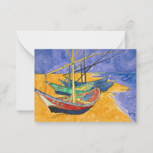 Vincent van Gogh - Vist Boats op het strand Notitiekaartje