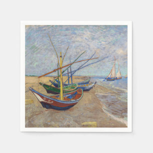 Vincent van Gogh - Vist Boats op het strand Servet
