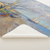 Vincent van Gogh - Vist Boats op het strand Sherpa Deken (3/4)