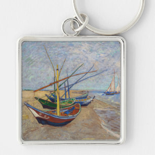 Vincent van Gogh - Vist Boats op het strand Sleutelhanger