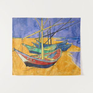 Vincent van Gogh - Vist Boats op het strand Wandkleed