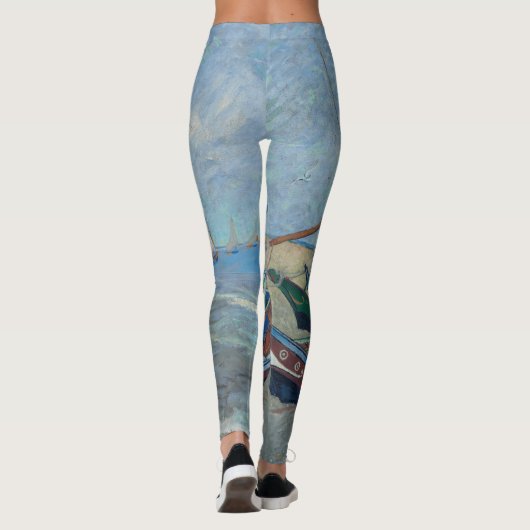 Vincent Van Gogh - Vist boten op het strand Leggings (Achterkant)