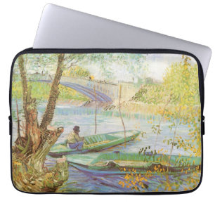 Vincent van Gogh Vist in het voorjaar, Pont de Cli Laptop Sleeve