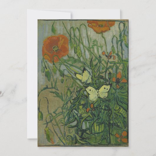 Vincent van Gogh - Vlinders en klaprozen Kaart (Voorkant)