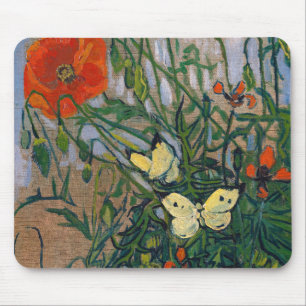 Vincent van Gogh - Vlinders en Klaprozen Muismat