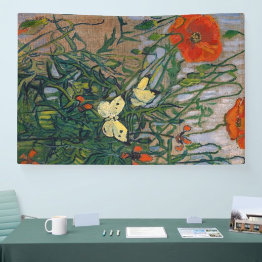 Vincent van Gogh - Vlinders en Klaprozen Spandoek (Beurs)