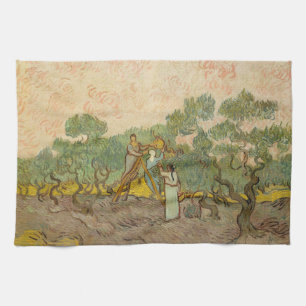 Vincent van Gogh - Vrouwen die Olijven schoppen Theedoek