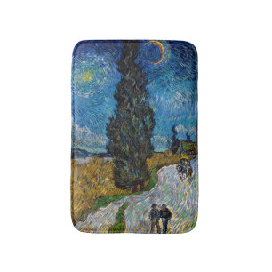 Vincent van Gogh - Weg met cipres en ster Badmat