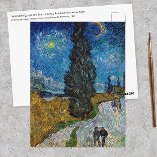 Vincent van Gogh - Weg met Cipres en Ster Briefkaart