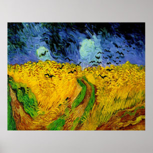 Vincent Van Gogh Wheat Field met Crows Poster
