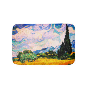 Vincent Van Gogh Wheat Field met Cypresses Badmat