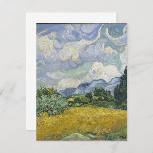 Vincent van Gogh - Wheat Field met Cypresses Bedankkaart (Voorkant / Achterkant)