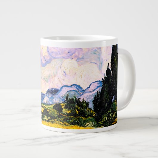 Vincent Van Gogh Wheat Field met Cypresses Extra Grote Beker (Voorkant rechts)