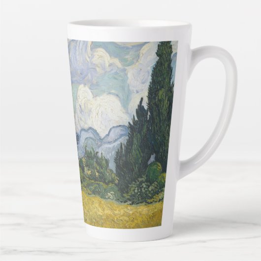 Vincent van Gogh - Wheat Field met Cypresses Latte Mok (Rechts)
