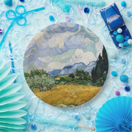 Vincent Van Gogh Wheat Field met Cypresses Papieren Bordje (Feest)
