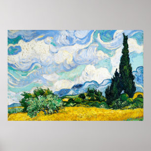 Vincent Van Gogh Wheat Field met Cypresses Poster