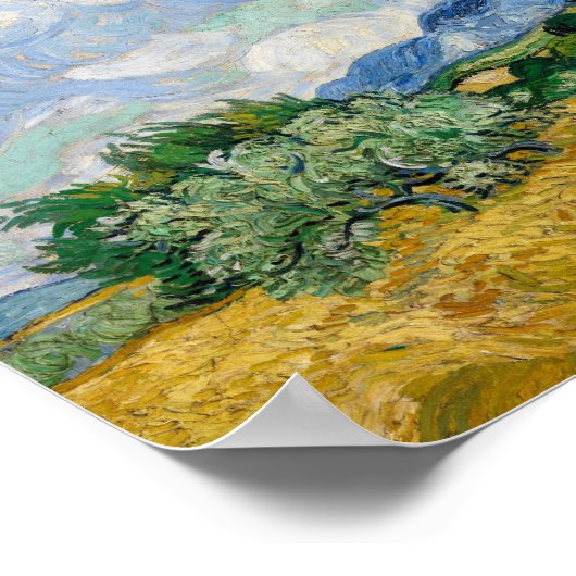 Vincent van Gogh - Wheat Field met Cypresses Poster (Hoek)