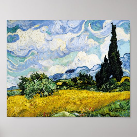 Vincent Van Gogh Wheat Field met Cypresses Poster (Voorkant)