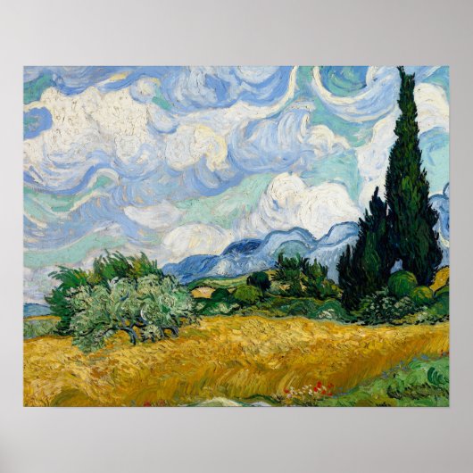 Vincent van Gogh - Wheat Field met Cypresses Poster (Voorkant)