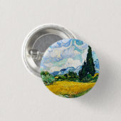 Vincent Van Gogh Wheat Field met Cypresses Ronde Button 3,2 Cm (Voorkant /achterkant)