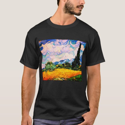 Vincent Van Gogh Wheat Field met Cypresses T-shirt (Voorkant)