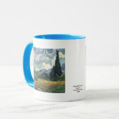 Vincent van Gogh Wheat Fields met Cypresses Mok (Voorkant links)