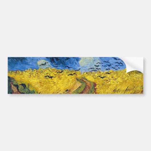 Vincent van Gogh - Wheatfield met Crows Bumpersticker (Voorkant)
