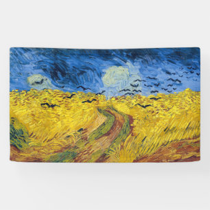 Vincent van Gogh - Wheatfield met Crows Spandoek