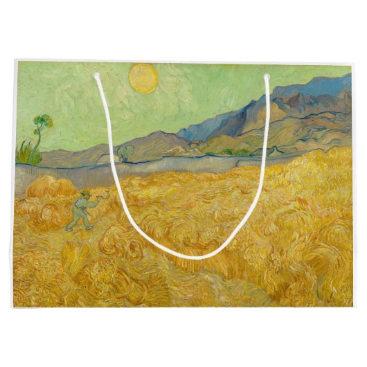 Vincent van Gogh - Wheatfield met een Reaper Groot Cadeauzakje (Achterkant)