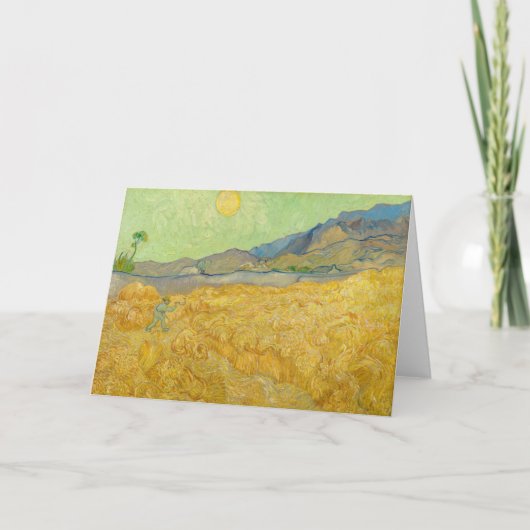 Vincent van Gogh - Wheatfield met een Reaper Kaart (Voorkant)
