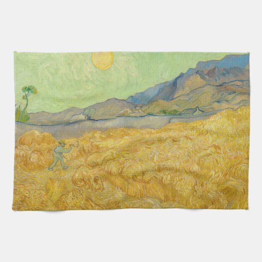Vincent van Gogh - Wheatfield met een Reaper Theedoek (Horizontaal)