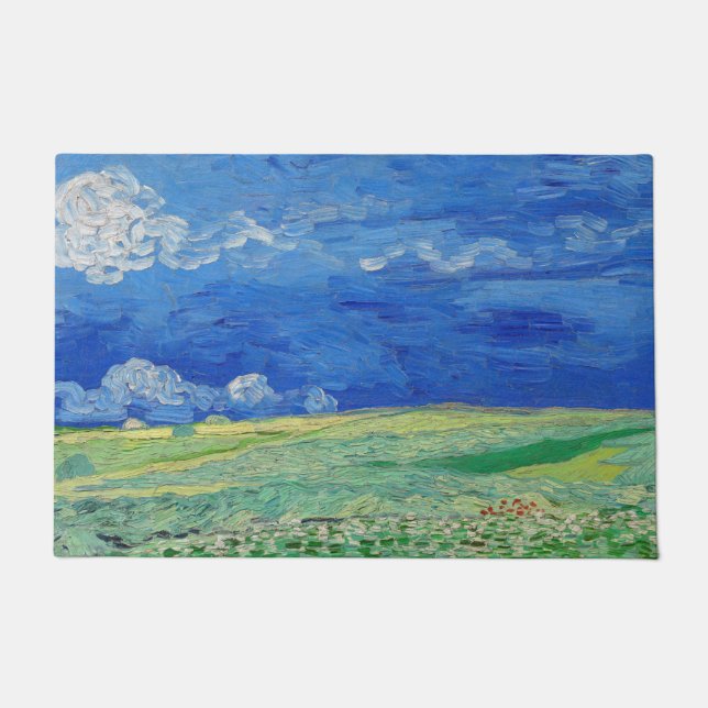Vincent van Gogh - Wheatfields under Thunderclouds Deurmat (Voorkant)