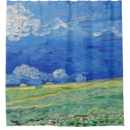 Vincent van Gogh - Wheatfields under Thunderclouds Douchegordijn (Voorkant)