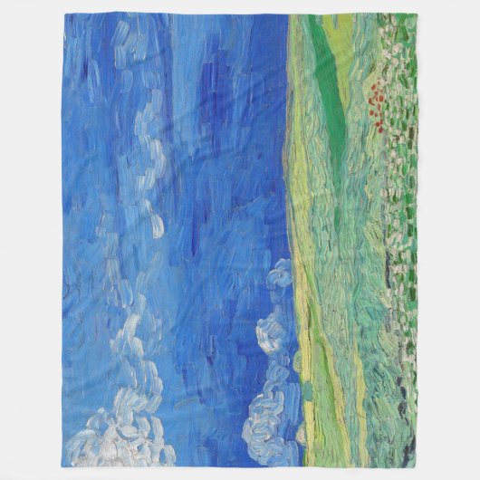 Vincent van Gogh - Wheatfields under Thunderclouds Fleece Deken (Voorkant)