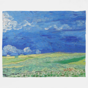 Vincent van Gogh - Wheatfields under Thunderclouds Fleece Deken