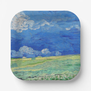Vincent van Gogh - Wheatfields under Thunderclouds Papieren Bordje