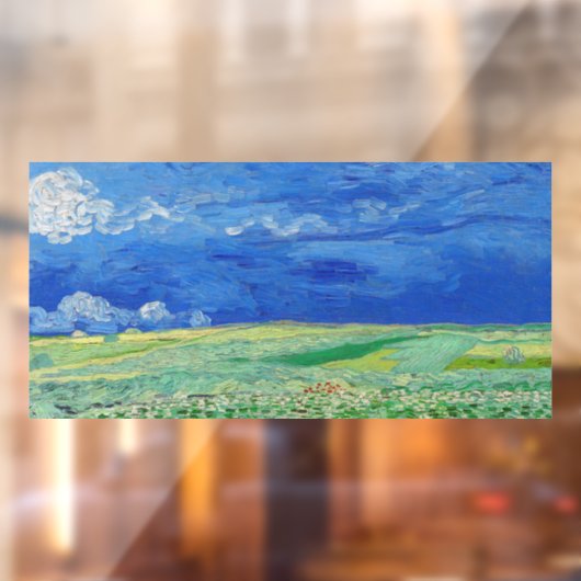 Vincent van Gogh - Wheatfields under Thunderclouds Raamsticker (Vel 2)