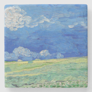 Vincent van Gogh - Wheatfields under Thunderclouds Stenen Onderzetter