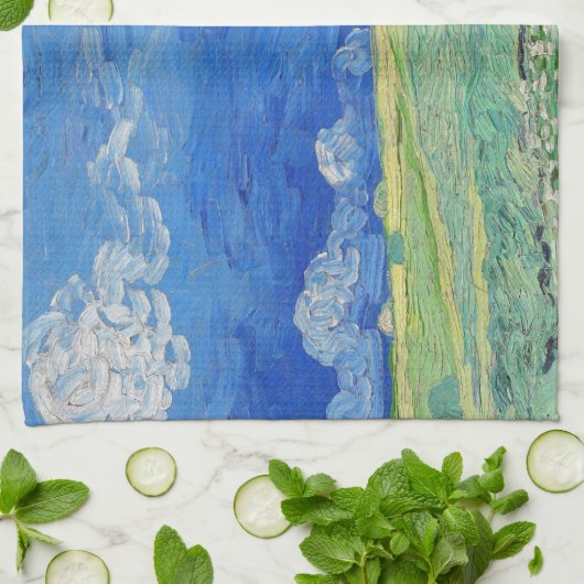 Vincent van Gogh - Wheatfields under Thunderclouds Theedoek (Gevouwen)