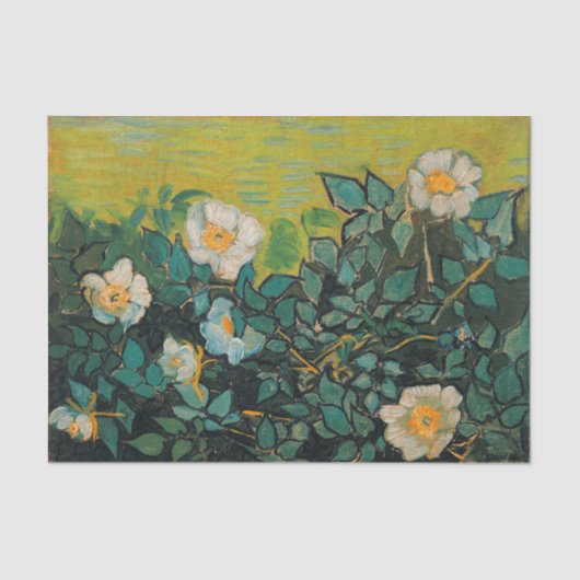 Vincent Van Gogh Wild Rozen Floral Art Tissuepapier (Voorkant)