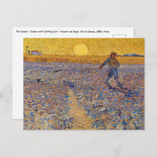 Vincent van Gogh - Zaaier bij ondergaande zon Briefkaart (Voorkant / Achterkant)