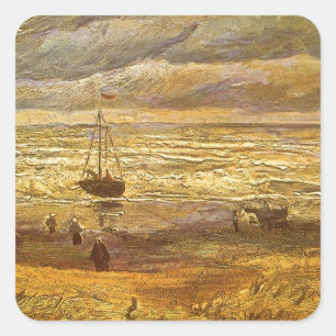 Vincent van Gogh - Zee bij Scheveningen Vierkante Sticker