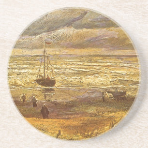 Vincent van Gogh - Zee bij Scheveningen Zandsteen Onderzetter